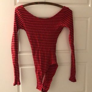 H&M divided red and black one piece top